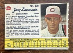 Jerry Zimmerman [Perforated Hand Cut] Baseball Cards 1962 Post Canadian Prices