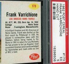 Frank Varrichione [Hand Cut] Football Cards 1962 Post Cereal Prices