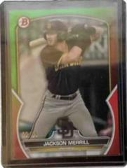 Jackson Merrill [Red Green Gradient] #BD-157 Baseball Cards 2023 Bowman Draft Prices