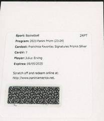 Julius Erving [Silver Prizm] #7 Basketball Cards 2023 Panini Prizm Franchise Favorites Signature Prices