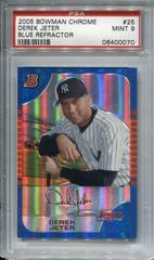 Derek Jeter [Blue Refractor] #25 Baseball Cards 2005 Bowman Chrome Prices