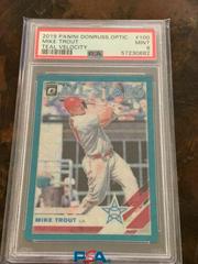 Mike Trout [Teal Velocity] #100 Baseball Cards 2019 Panini Donruss Optic Prices