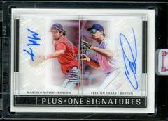 Marcelo Mayer, Triston Casas [Black] Baseball Cards 2022 Panini Three and Two Plus One Autographs Prices