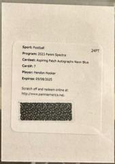 Hendon Hooker [Neon Blue] #7 Football Cards 2023 Panini Spectra Aspiring Patch Autograph Prices
