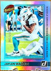 Jaylen Waddle [Holo] #H-JW Football Cards 2022 Panini Donruss Highlights Prices