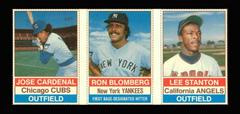 Blomberg, Cardenal, Stanton [Hand Cut Panel] Baseball Cards 1976 Hostess Prices