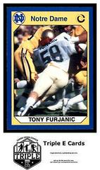 Tony Furjanic Football Cards 1990 Notre Dame Collegiate Collection Prices