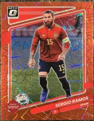 Sergio Ramos [Optic Red Velocity] #144 Soccer Cards 2021 Panini Donruss Road to Qatar Prices