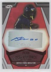 Bryce Ford Wheaton [Red] #PKA-BFW Football Cards 2023 Sage Peak Performance Autographs Prices