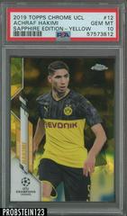 Achraf Hakimi [Yellow] #12 Soccer Cards 2019 Topps Chrome UEFA Champions League Sapphire Prices