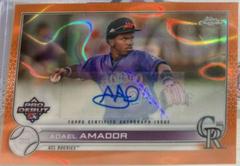 Adael Amador [Autograph Orange Lava Refractor] #PDC-83 Baseball Cards 2022 Topps Pro Debut Chrome Prices