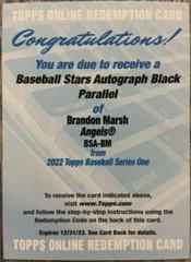 Brandon Marsh [Black] #BSA-BM Baseball Cards 2022 Topps Baseball Stars Autographs Prices