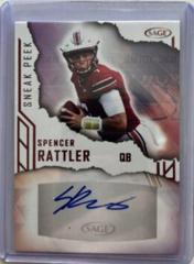 Spencer Rattler [Red] #SPA-SR Football Cards 2023 Sage Sneak Peek Autographs Prices