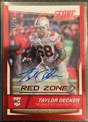 Taylor Decker [Autograph Red Zone] #388 Football Cards 2016 Panini Score Prices
