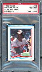 Eddie Murray #20 Baseball Cards 1985 Fleer Star Stickers Prices