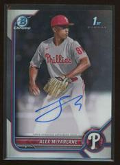 Alex McFarlane #CDA-AME Baseball Cards 2022 Bowman Draft Chrome Autographs Prices