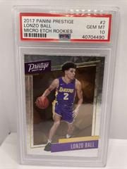 Lonzo Ball Basketball Cards 2017 Panini Prestige Micro Etch Rookies Prices