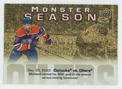 Connor McDavid [Gold] #MS-35 Hockey Cards 2023 Upper Deck Monster Season Prices