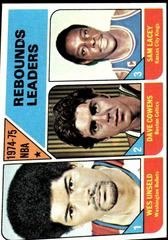 NBA Rebound Leaders: Unseld, Cowens, Lacey #4 Basketball Cards 1975 Topps Prices