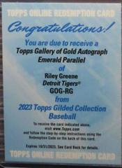 Riley Greene [Emerald] #GOG-RG Baseball Cards 2023 Topps Gilded Collection Gallery of Gold Autographs Prices