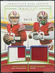 Brock Purdy / Deebo Samuel [Gold] #28 Football Cards 2023 Panini Immaculate Dual Jersey Prices