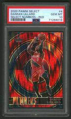 Damian Lillard [Red] Basketball Cards 2020 Panini Select Numbers Prices