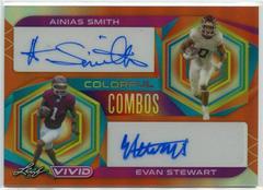 Ainias Smith, Evan Stewart [Prismatic Orange] #CC-2 Football Cards 2023 Leaf Vivid Autographs Colorful Combos Prices