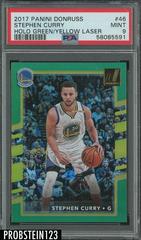 Stephen Curry [Holo Green, Yellow Laser] #46 Basketball Cards 2017 Panini Donruss Prices