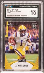 Ja'Marr Chase #31 Football Cards 2021 Leaf Draft Prices