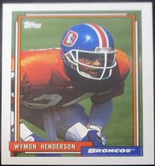 Wymon Henderson #181 Football Cards 1992 Topps Prices