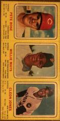 Jones, Mays, Rose [Panel] Baseball Cards 1970 Transogram Hand Cut Prices