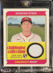 Spencer Steer Baseball Cards 2023 Topps Heritage Clubhouse Collection Relics High Number Prices