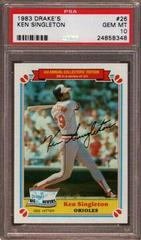 Ken Singleton #26 Baseball Cards 1983 Drake's Prices