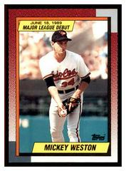 Mickey Weston Baseball Cards 1990 Topps Major League Debut Prices
