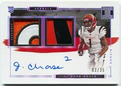 Ja'Marr Chase [Helmet, Patch Autograph Nameplate] #112 Football Cards 2021 Panini Impeccable Prices