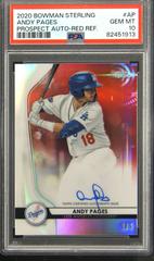 Andy Pages [Red Refractor] #AP Baseball Cards 2020 Bowman Sterling Prospect Autographs Prices
