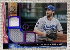 Clayton Kershaw [Purple] #TTR-CK Baseball Cards 2022 Topps Tribute Triple Relics Prices