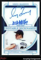 Greg Maddux #NN-GM Baseball Cards 2022 Panini National Treasures Notable Nicknames Autographs Prices