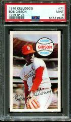 Bob Gibson [1959 IP 76] #71 Baseball Cards 1970 Kellogg's Prices