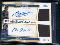 Jose Ramirez, Rafael Devers Baseball Cards 2022 Topps Update All Star Stitches Dual Autographs Prices