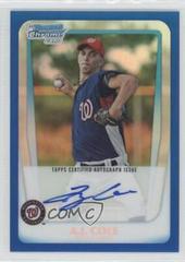 A. J. Cole [Blue Refractor Autograph] Baseball Cards 2011 Bowman Chrome Prospects Prices