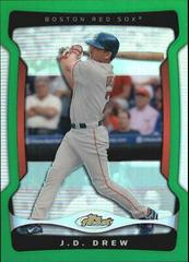 J. D. Drew [Green Refractor] #64 Baseball Cards 2009 Finest Prices