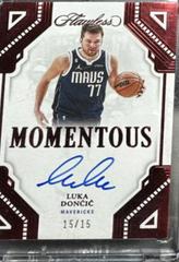 Luka Doncic [Ruby] #17 Basketball Cards 2022 Panini Flawless Momentous Autograph Prices