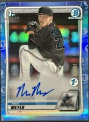 Max Meyer [Blue Refractor] Baseball Cards 2020 Bowman Draft 1st Edition Chrome Autographs Prices