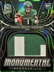 Ahmad 'Sauce' Gardner [Neon Splatter] #MME-ASG Football Cards 2022 Panini Spectra Monumental Memorabilia Prices