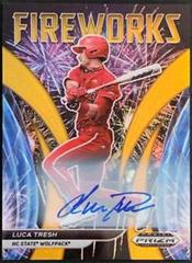 Luca Tresh [Autograph Gold Prizm] #F-LT Baseball Cards 2021 Panini Prizm Draft Picks Fireworks Prices