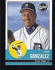 Juan Gonzalez #118 Baseball Cards 2001 Upper Deck Vintage Prices