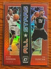 Allen Iverson, Tim Duncan [Red] #15 Basketball Cards 2021 Panini Donruss Optic All Stars Prices