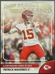 Patrick Mahomes II [Gold] #1 Football Cards 2023 Panini Prestige For the Record Prices