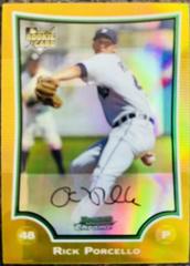 Rick Porcello [Gold Refractor] #166 Baseball Cards 2009 Bowman Chrome Prices